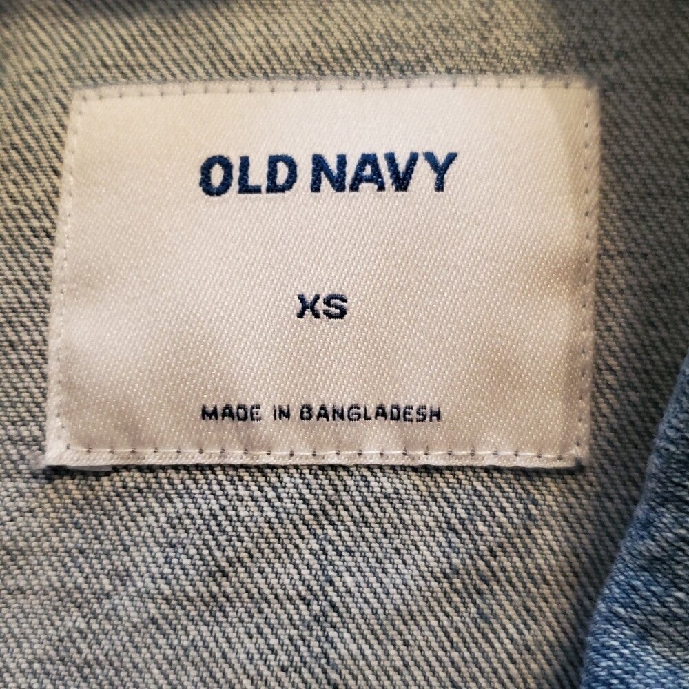 Old Navy Jean Jacket Womens XS Retro 90s Light Wash Denim Button Front - Picture 3 of 8